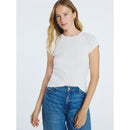 FREE ASSEMBLY POINTELLE MINI TEE SHORT SLEEVES (4-6) - SIZE: WOMEN S - CREAM 100 - Brand New