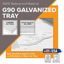 Metal Dog Crate & Kennel Replacement Tray/Pan, Galvanized, 35.4x21.9 in - Brand New
