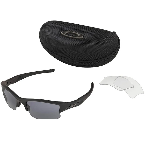 Oakley SI Flak Jacket XLJ Sunglasses Clear With Grey Lenses 53-065 - Black - Like New