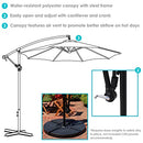 Sunnydaze 10' Solar Offset Patio Umbrella, Solar LED Lights, RUL-069 - Sunshine - Like New