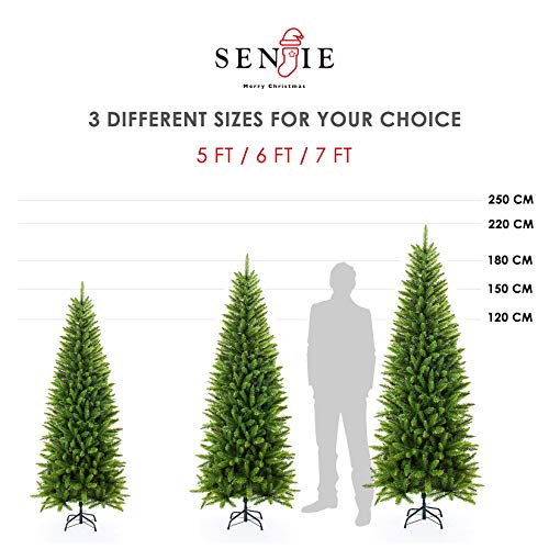 SENJIE ARTIFICIAL CHRISTMAS TREE,CLASSIC PINE FIR PENCIL TREE 6 FT - GREEN - Like New
