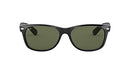 RB2132 RAY-BAN UNISEX NEW WAYFARER SQUARE NON POLORIZED BLACK/GREEN - 55 MM - Like New