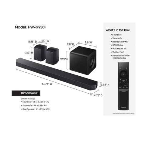 Samsung Q-SerieSamsungs Soundbar 9.1.4 ch HW-Q930F/ZA - TITAN BLACK - Brand New