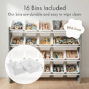 HUMBLE CREW KIDS TOY ORGANIZER WITH 16 BINS, 4 TIER STORAGE WO701 - GRAY/WHITE - Like New