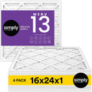 SIMPLY FILTERS SIMPLY 16X24X1 MERV 13 6 PACK - WHITE - Brand New