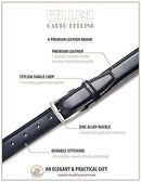 CARLO FELLINI MEN DRESS BELT HAND MADE 100% COW LEATHER - SIZE: 38/40 - NAVY - Like New