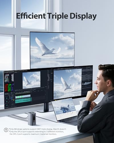 BASEUS DOCKING STATION, 11 IN 1, TRIPLE DISPLAY, 4K, USB PD - SPACE GRAY - Like New