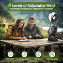 PEOUIX PORTABLE RECHARGEABLE FAN BATTERY POWERED CAMPING TENT BLACK - Like New