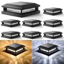 BOSCEOS 8-PACK SOLAR POST 2-COLORS 16LEDS OUTDOOR LIGHTS FIT 4X4, 5X5 - BLACK - Like New