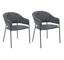 Home Source 32" Mid-Century Style Dining Living Room Chairs Set of 2 (Black) - Brand New