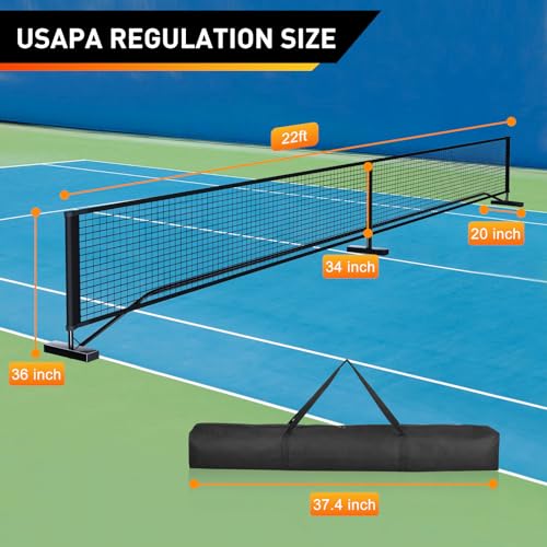 ENERFACE PICKLEBALL NET 22FT REGULATION SIZE PORTABLE PICKLEBALL NET - Like New