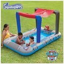 SWIMWAYS PAW PATROL DELUXE INFLATABLE POOL ABOVE GROUND POOL - BLUE RED GRAY - Like New