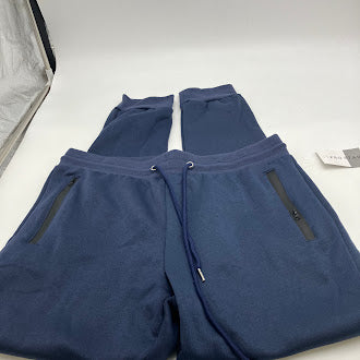 PRO STAR MEN'S FIT FLEECE LINED DRAWSTRING JOGGER SWEATPANTS - L - NAVY - Brand New