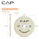 CAP BARBELL RUBBER OLYMPIC BUMPER PLATE | MULTIPLE OPTIONS/COLORS - COLOR: WHITE - Like New