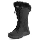 POLAR Womens Quilted Faux Fur Cuff Winter Duck Snow Rain Boots Size: 11 - Black - Like New