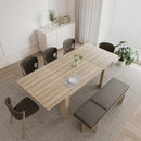 PATIOPERK EXTENDABLE DINING ROOM TABLE FOR 6-10 PERSON - NATURAL WOOD - Like New