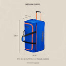 JEEP TWO WHEEL ROLLING TRAVEL DUFFLE BAG, BLUE, 27 INCH - BLUE - Like New