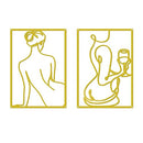 Gold Metal Wall Art Set of 2 Simple Wall Decor 18” X 12” Art Décor B0CBN8FHJ2 - Brand New