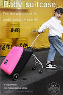 KO-KU Kids Suitcase Fashion Upgraded Version Baby Sitting on Trolley Tavel Bag - Like New