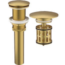 HEROBAI SINK DRAIN WITHOUT OVERFLOW, ANTI-CLUTTERING, NO OVERFLOW - BRUSHED GOLD - Like New