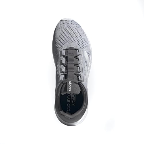 ADIDAS MEN'S CLOUDFOAM COMFY ELASTIC LACE SNEAKER SILVER/WHITE/GRAY SIZE: 11.5 - Like New