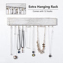 Tektalk Wooden Jewelry Organizer Wall Mounted Jewelry Hanger - White - Like New
