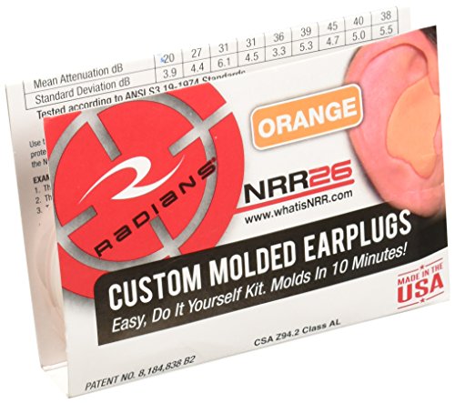 RADIANS CUSTOM MOLDED EARPLUGS - ORANGE - Brand New