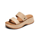 CJ6373 REEF WOMEN'S LOFTY LUX HI SLIDES - SIZE: WOMEN 9 (EU W40) - TAN RAFFIA - Like New
