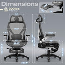 ELABEAT X100 ERGONOMIC OFFICE CHAIR WITH FOOTREST ADJUSTABLE 3D - BLACK - Like New