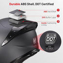 RSYSO FULL FACE MOTORCYCLE HELMET LED DUAL VISOR TAIL LIGHT SIZE: L - MATTE GRAY - Like New