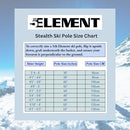 5th Element Stealth 2 Ski Poles Designed Skiing Downhill Mountain 110cm - Silver - Brand New