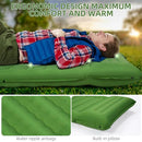 FNARMW CAMPING SLEEPING PAD WITH PILLOW BUILT-IN FOOT PUMP - GREEN - Brand New