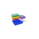Storex Flat Storage Tray with Lid, Letter Size, 10 x 13 x 3 Inches, 5-Pack - Like New