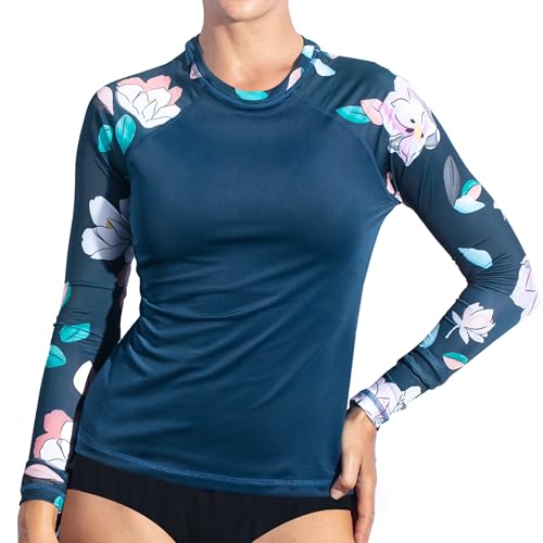 KANU SURF WOMENS KERI LONG-SLEEVE UPF 50+ RASHGUARD SIZE: WOMEN L DARREN NAVY - Brand New
