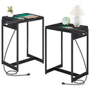 Nightstands Set of 2 with Charging Station, 2 Tier End Table, 2 PCS B0BRLS2RQ5 - Brand New