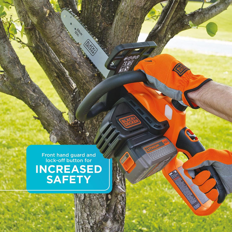 Black + Decker 40V MAX* 12" Cordless Chainsaw LCS1240 - BLACK/ORANGE - Like New