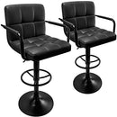Huracan PU Leather Bar Stools Set of 2, 360° Swiveling B09NNNDL9Z - Black - Like New