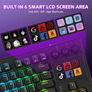 DARKFLASH K87PRO TKL MECHANICAL KEYBOARD, 6 LCD STREAM CONTROL KEYS - BLACK - Like New