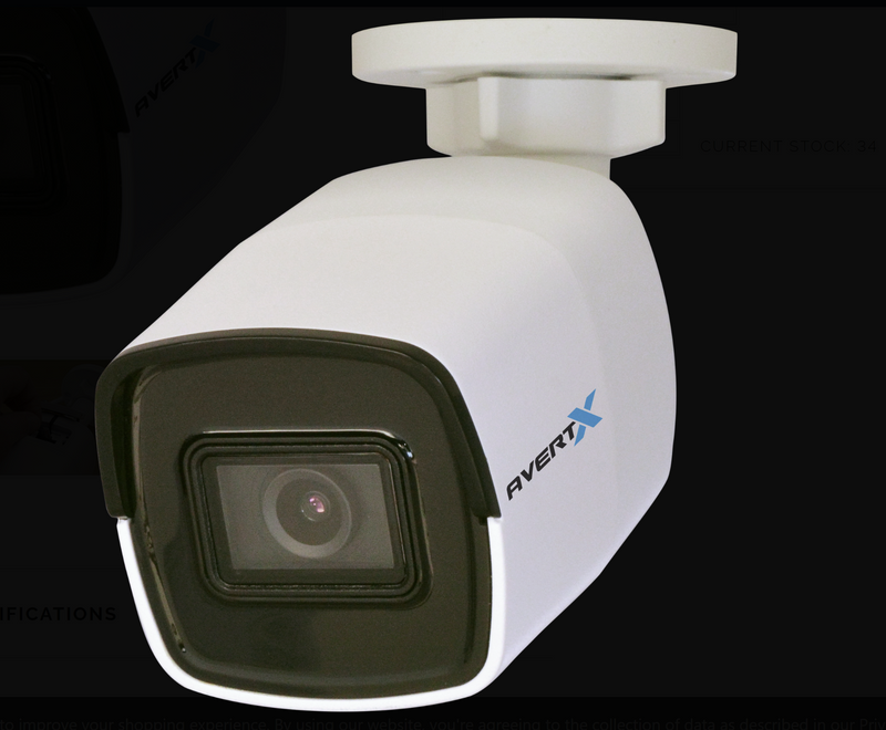 AVERTX HD448 4K IR Indoor/Outdoor Mini IP Bullet Camera Smart Analytics - WHITE Like New