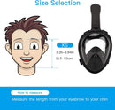 UNIGEAR KIDS FULL FACE SNORKEL 180 PANORAMIC VIEW SNORKELING MASK L/XL - BLACK - Like New