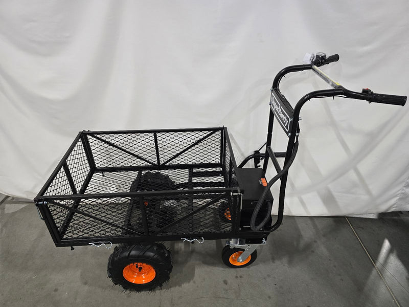 SUPERHANDY ELECTRIC UTILITY WAGON PRO 48V 7AH AGM BATTERY 660LB - BLACK/ORANGE - Like New