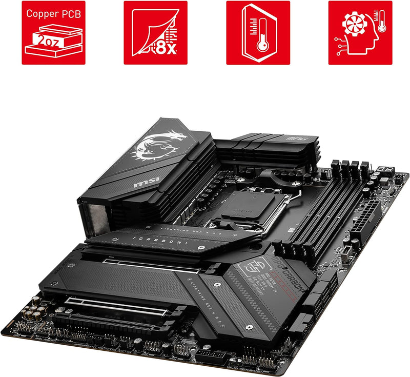 MSI MPG X670E Carbon WiFi Gaming Motherboard, AM5, DDR5, PCIe 5.0, ATX - Black - Like New