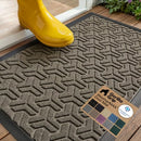GORILLA GRIP WeatherMAX Door Mat, 35x23, Gray Geometric - Brand New