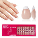 GLAMERMAID FRENCH TIP PRESS ON NAILS, 150PCS, DIY - SHORT ALMOND PINK - Brand New