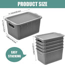 15 Pcs Plastic Storage Baskets Lid 7.4 Qt Organizing Woven Basket 30 Stickers - Brand New