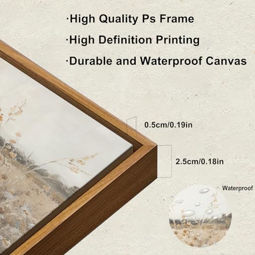 KBKBART Vintage Wall Art Framed Retro Countryside Autumn Wildflower - Like New