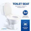 UMIEN POTTY TRAINING TOILET SEAT WITH TODDLER SEAT - MAGNETIC - WHITE - Like New