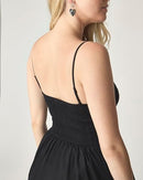 FLORENCE BY MILLS SWEET SOLSTICE LINEN FIT & FLARE DRESS MEDIUM - BLACK - Brand New