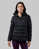 32 DEGREES WOMEN'S LIGHTWEIGHT RECYCLED POLY-FILL PACKABLE JACKET WOMEN XS BLACK - Like New