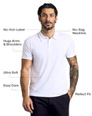 TCT4002-3PK MEN'S POLO SHIRTS SHORT SLEEVE - SIZE: MEN L - CARBON/HEATHER/WHITE - Like New